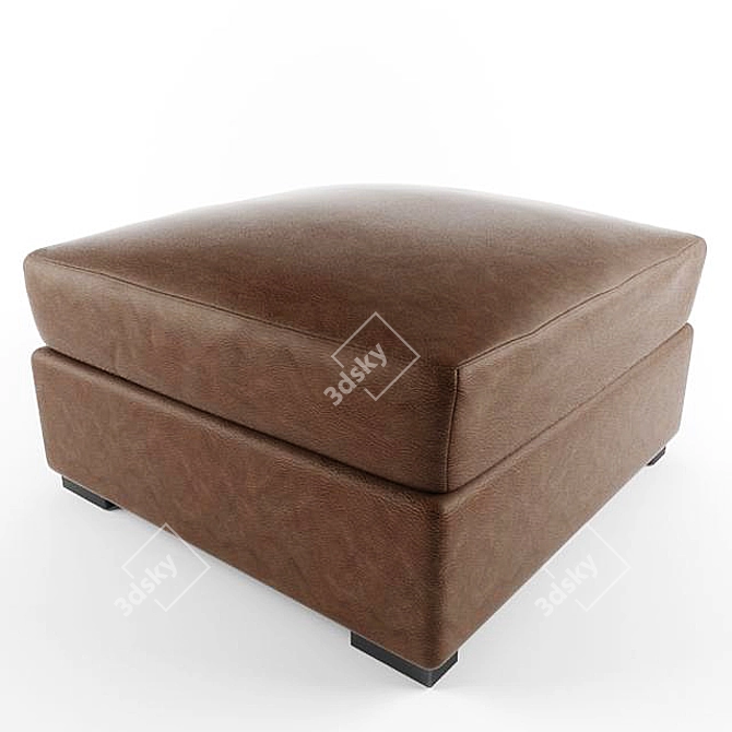 Elegant Texture Ottoman 3D model image 1