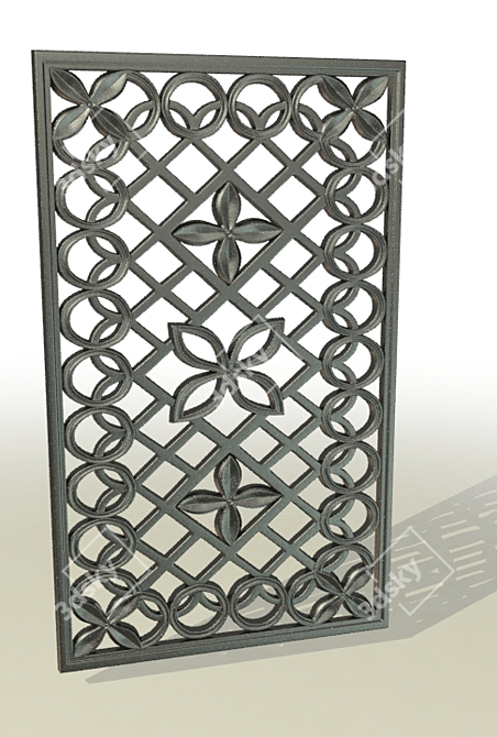 Elegant Ringed Grille 3D model image 1