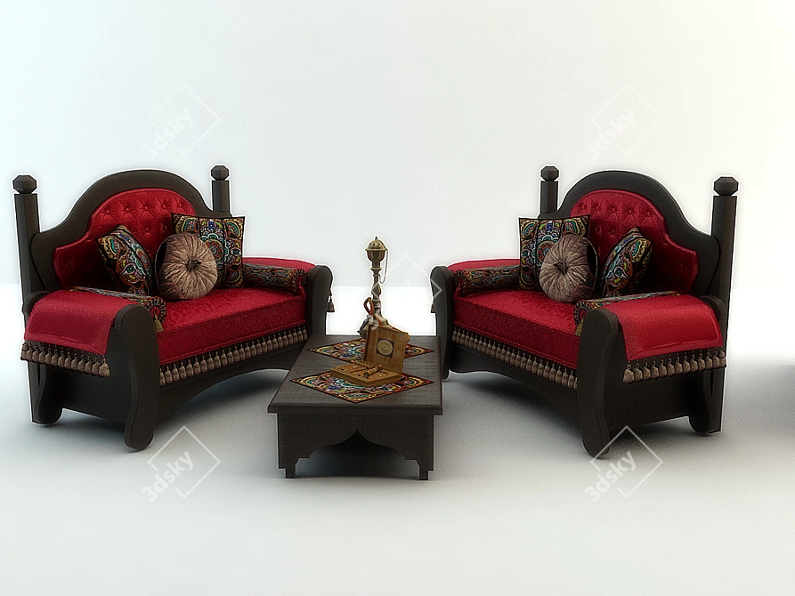 Stylish Comfort Sofa 3D model image 1