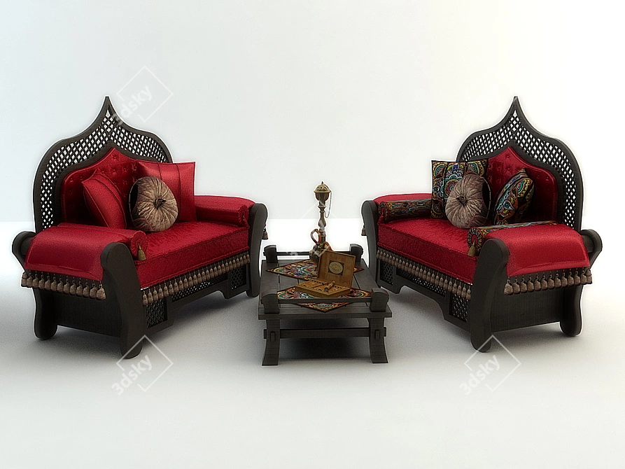 Elegant Eastward Sofa 3D model image 1