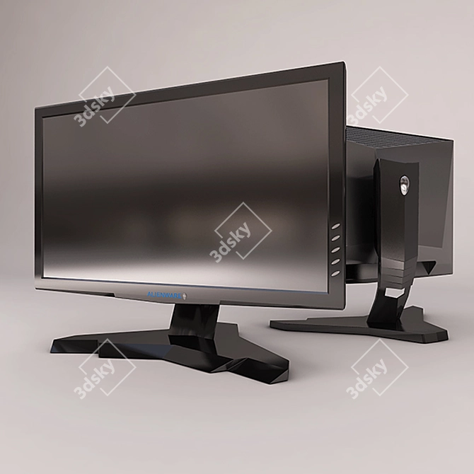 Dell AlienWare Monitor: Ultimate Gaming Display 3D model image 1