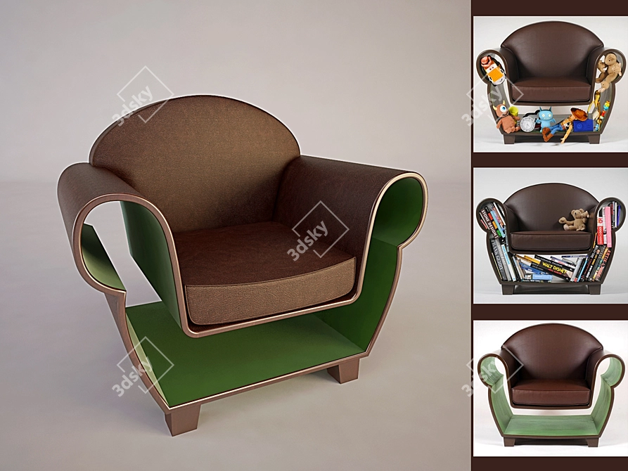 Hideaway Chair - Stylish and Functional 3D model image 1