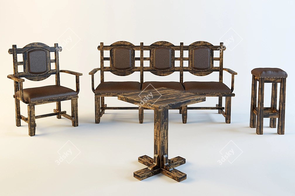 Title: Stylish Beer Bar Furniture 3D model image 1