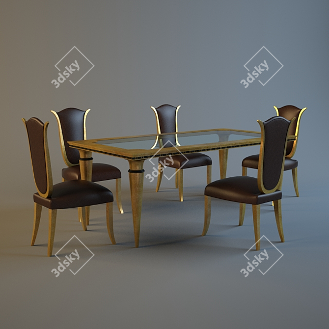 Roberto Ventura Eleganza Dining Set 3D model image 1