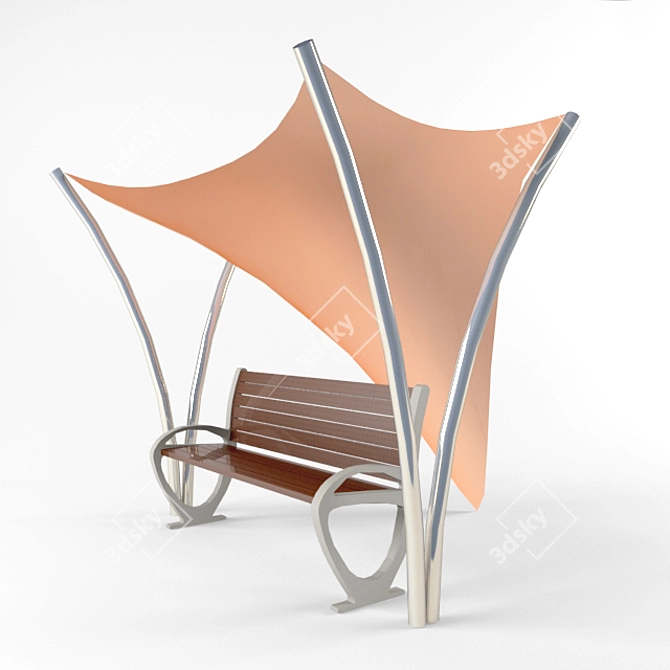 Sun Shade Bench 3D model image 1