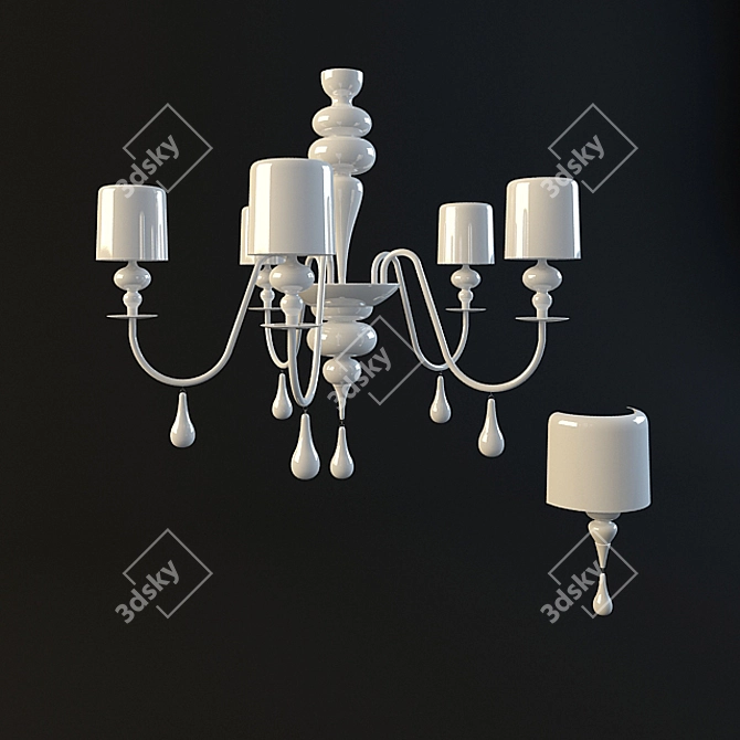 Elegant Eva Chandelier & Wall Light 3D model image 1