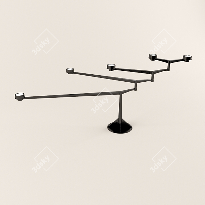 Elegant Metal Candle Holder 3D model image 1