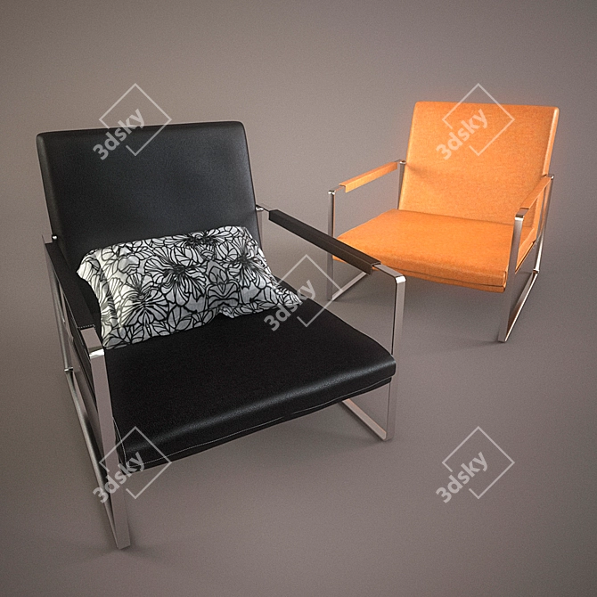 3D Armchair Model with Texture and OBJ File 3D model image 1