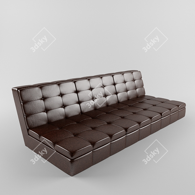 Cozy Comfort 3-Seater Sofa 3D model image 1