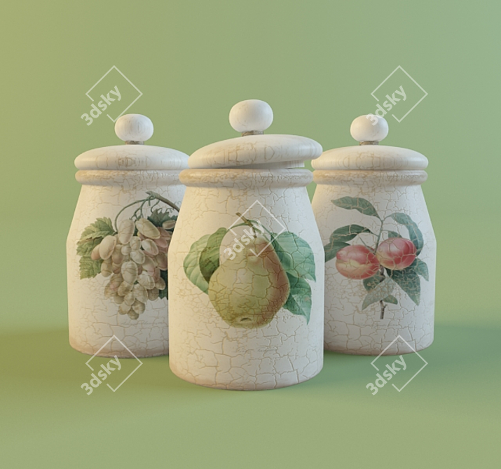 Organize Your Kitchen with Stylish Jars 3D model image 1