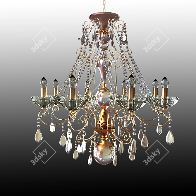 Classic Elegance Chandelier 3D model image 1