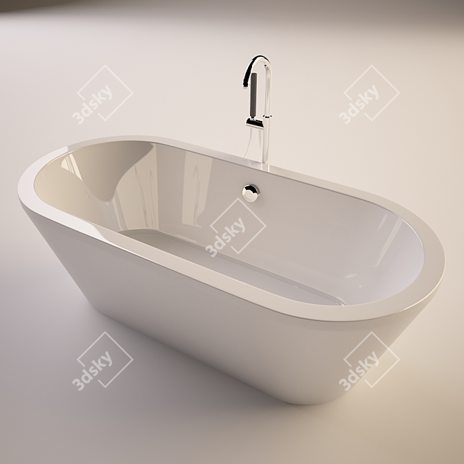 CRW Det014A: 1800x850x600 Bathtub 3D model image 1