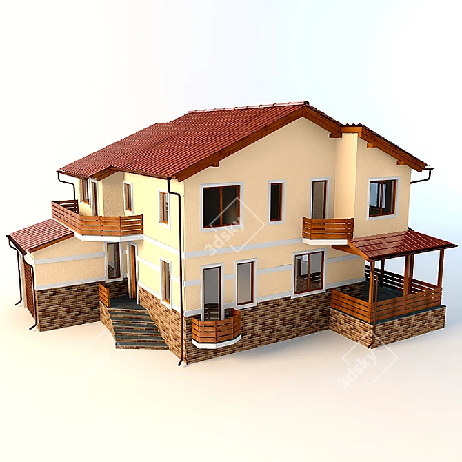 Cozy Cottage Retreat 3D model image 1