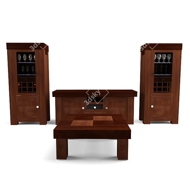 Elegant Amati Living Room Furniture 3D model image 1