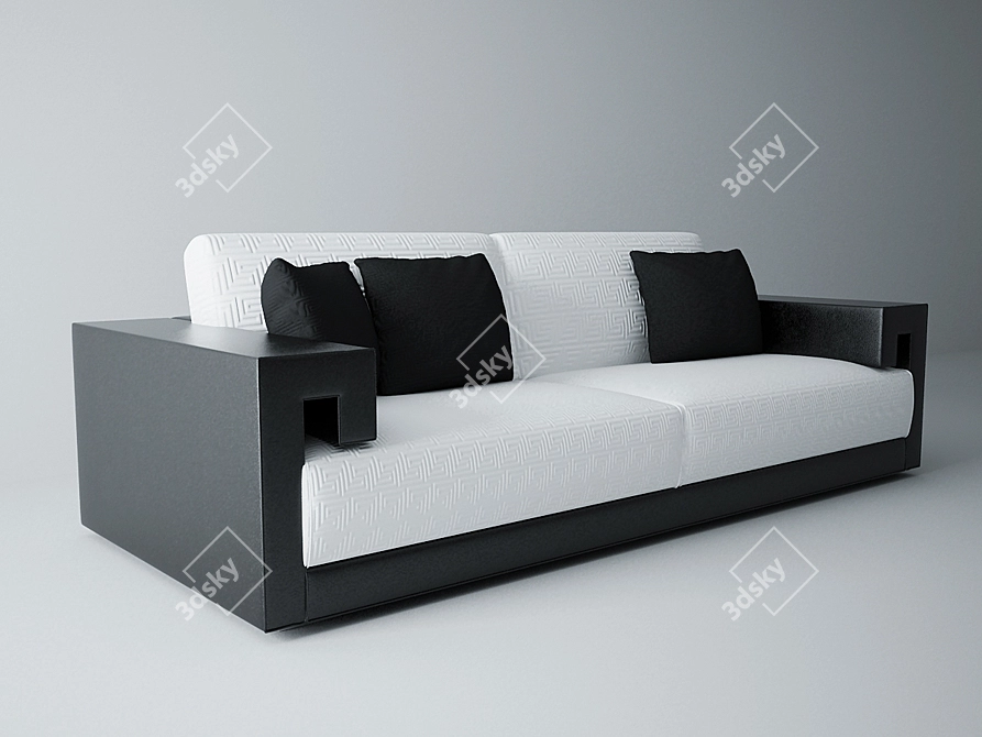 Luxurious Versace Logo Sofa 3D model image 1