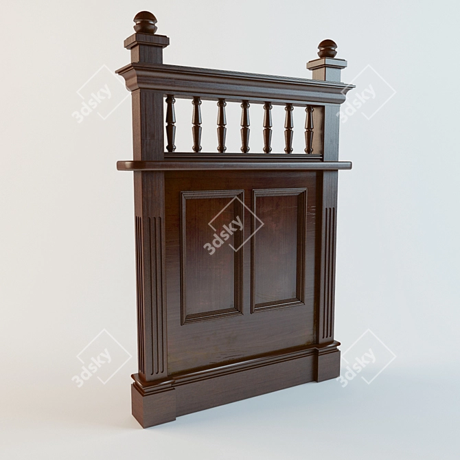 Classic Wooden Pub Fence 3D model image 1