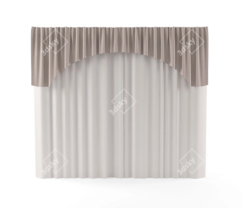 Luxury Velvet Drapes 3D model image 1