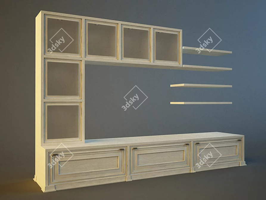 Custom-Sized Mr. Doors TV Furniture 3D model image 1