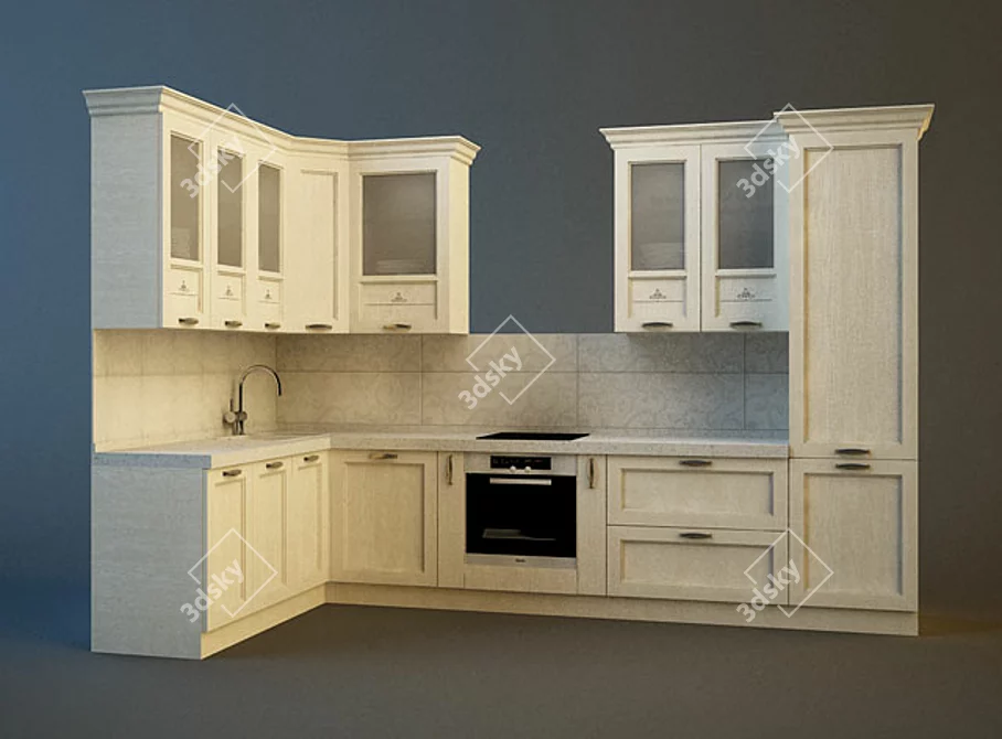 Title: Terra: European Elegance for Your Kitchen 3D model image 1