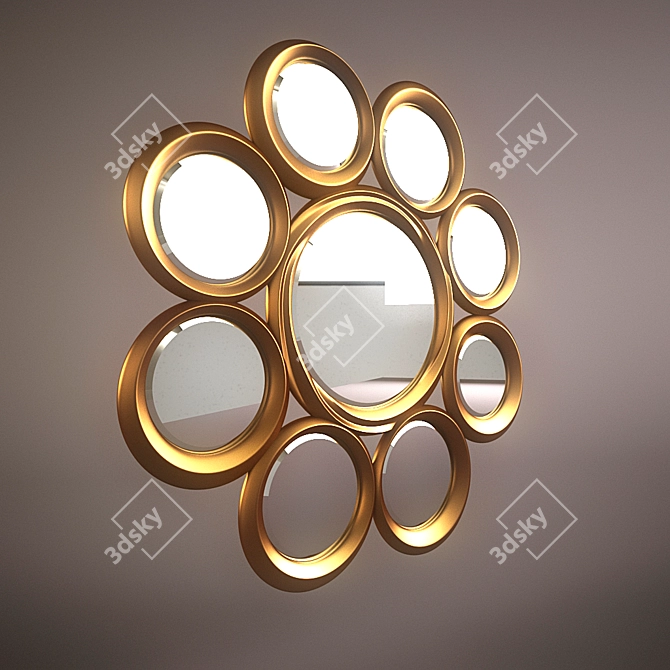 Title: 1350 mm Round Mirror  3D model image 1