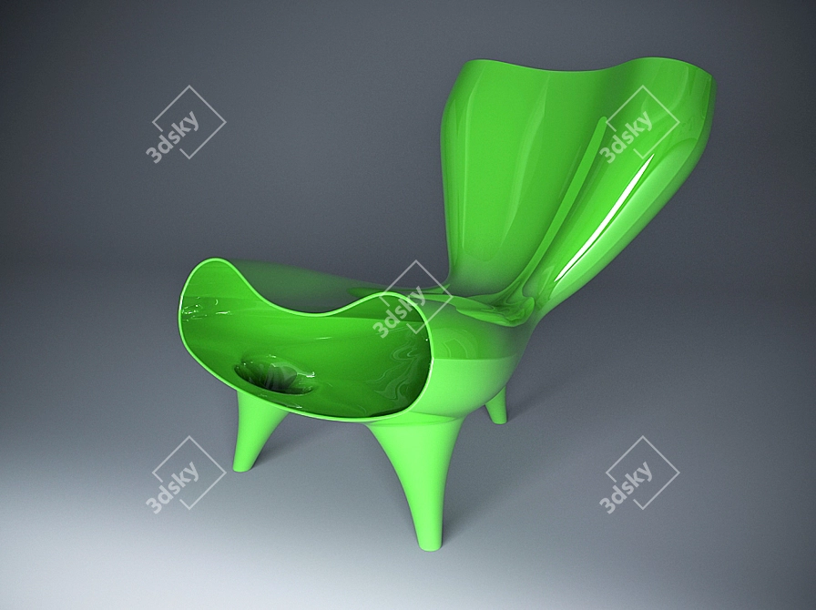 Modern Felt Chair: Stylish Comfort 3D model image 1