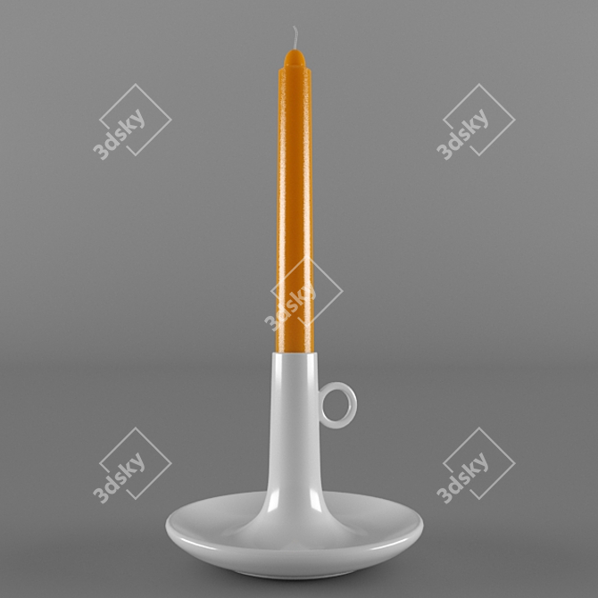 White Birch Candle Holder 3D model image 1