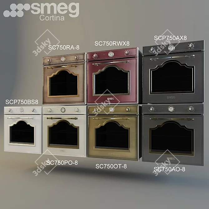 Elegant Smeg Cortina Ovens 3D model image 1