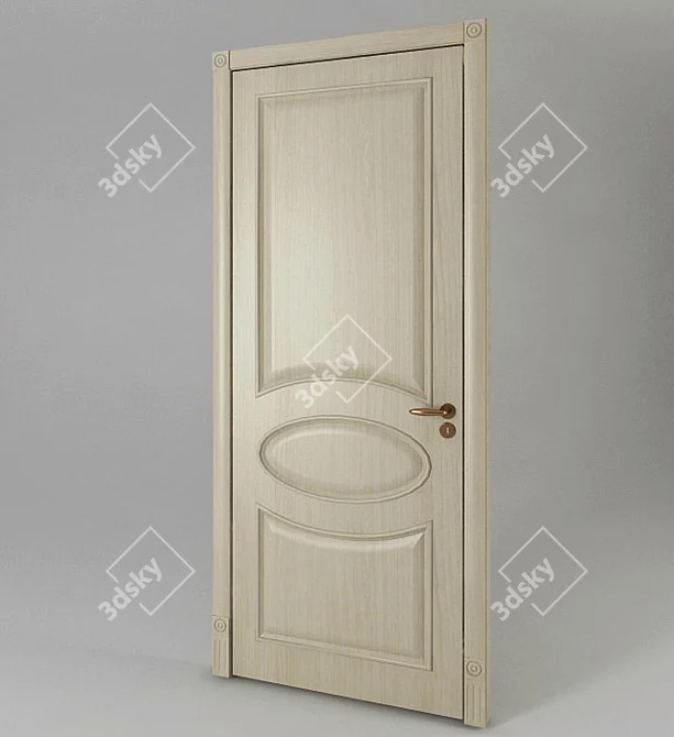 New Classic Oak Door 3D model image 1