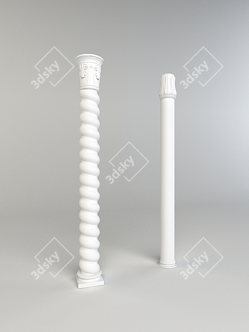 Armenian Inspired Column Pair 3D model image 1