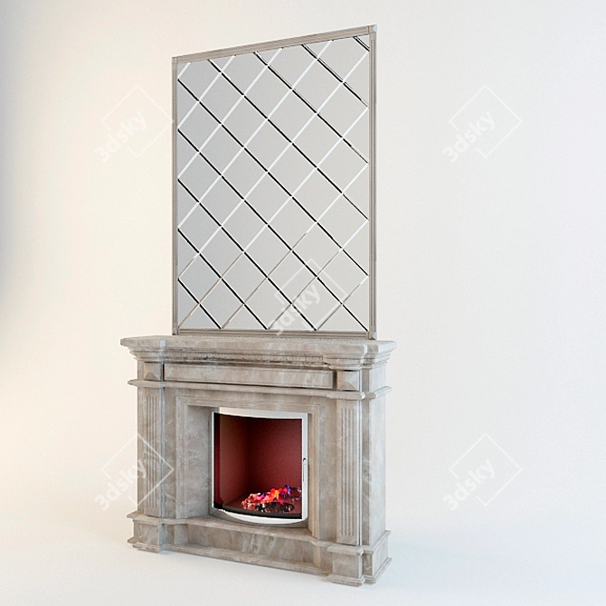 Marble Texture Fireplace 3D model image 1