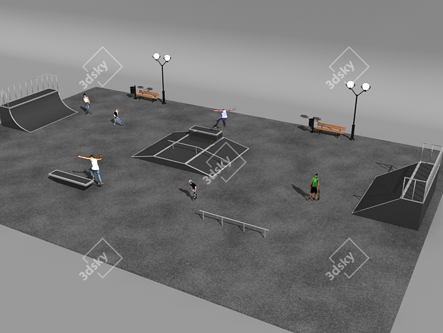 Techramps Skate Park: Perfect for Your Project! 3D model image 1