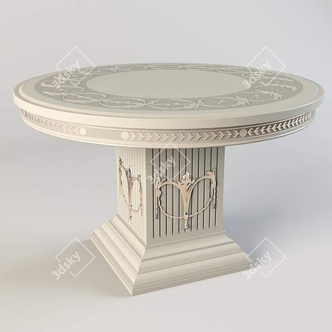 Elegant Round Pedestal Table 3D model image 1