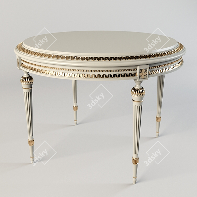 Classic Round Table 3D model image 1