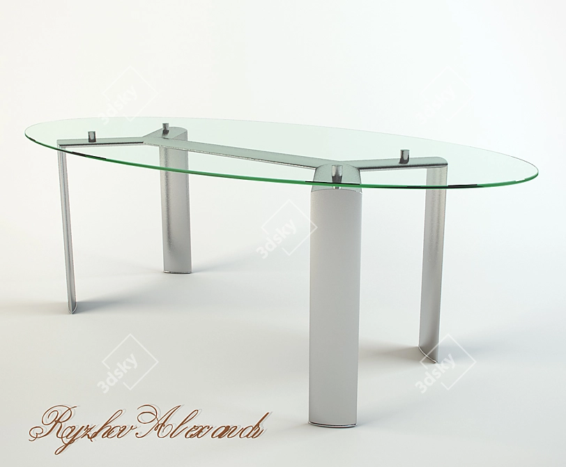 Tonin casa Art 8019 Dining Table 3D model image 1