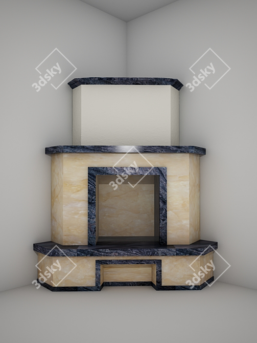 Cozy Corner Fireplace 3D model image 1