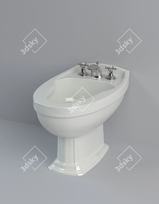 Vintage Retro Floor Bidet 3D model image 1