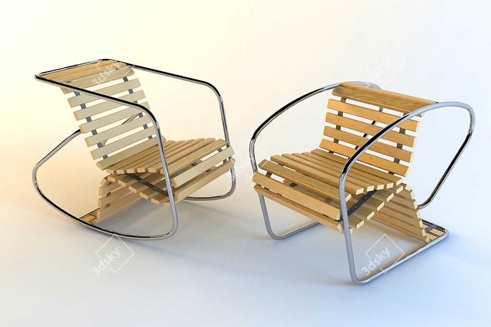 INVERSO Rocker Chair: Innovative Sitting and Swinging 3D model image 1