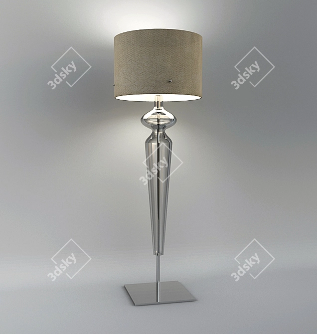 Title: Elegant Floor Lamp with Fabric Shade 3D model image 1