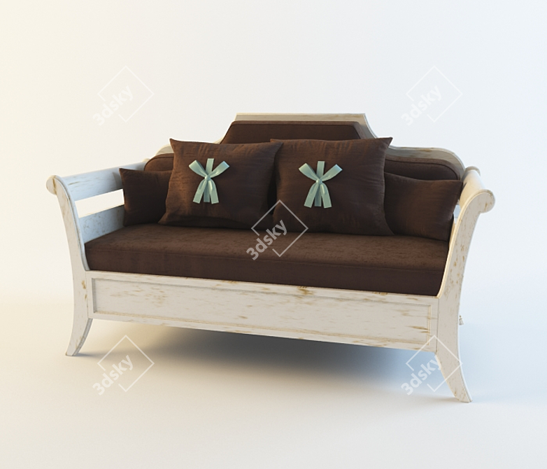 Title: Provincial-style Sofa 3D model image 1