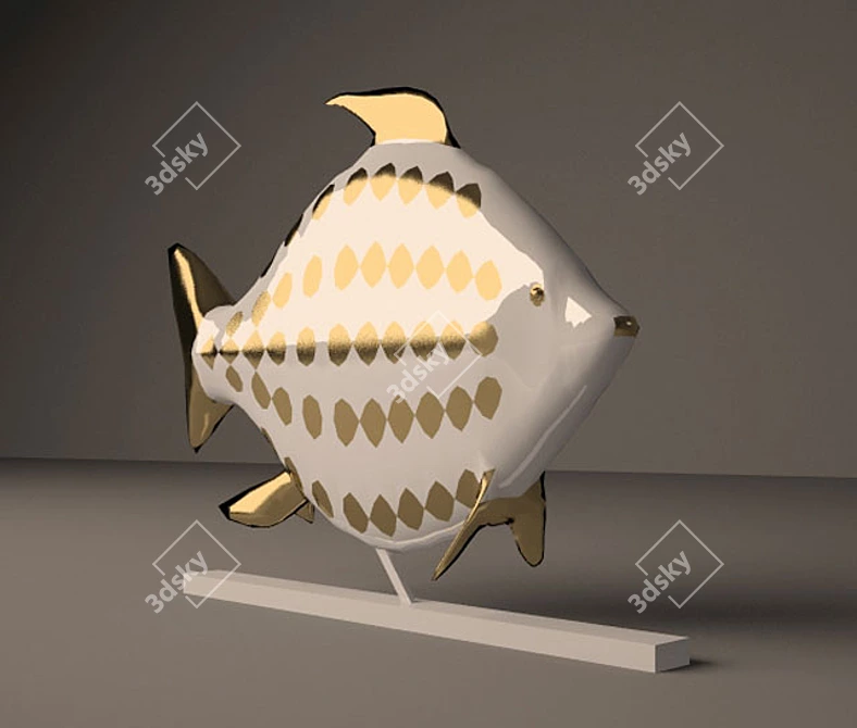 Finny Fish Figurine 3D model image 1