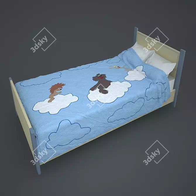 Cozy Kids Bedspread 3D model image 1