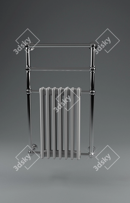 Luxury Chrome Heated Towel Rail 3D model image 1