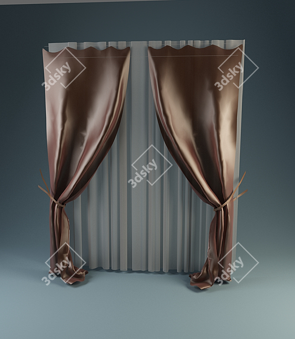 No-Curtain Rod: Easy Installation! 3D model image 1