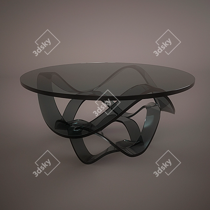 Stylish Glass Table: 900mm Diameter 3D model image 1