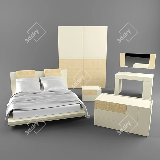 Elegant Diamond Avorio Bedroom 3D model image 1