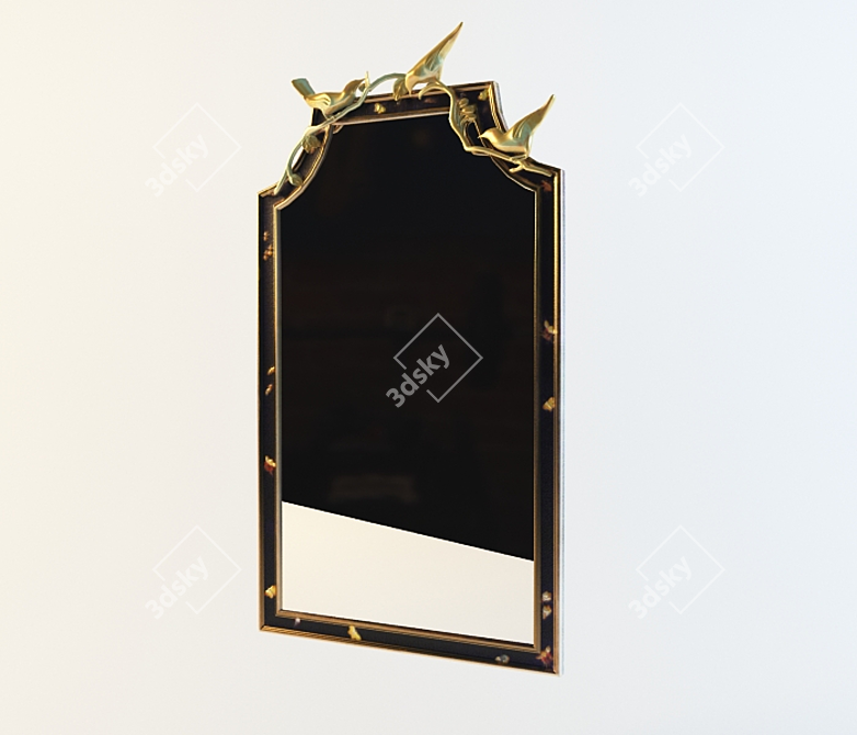 Bird Patterned Mirror 3D model image 1