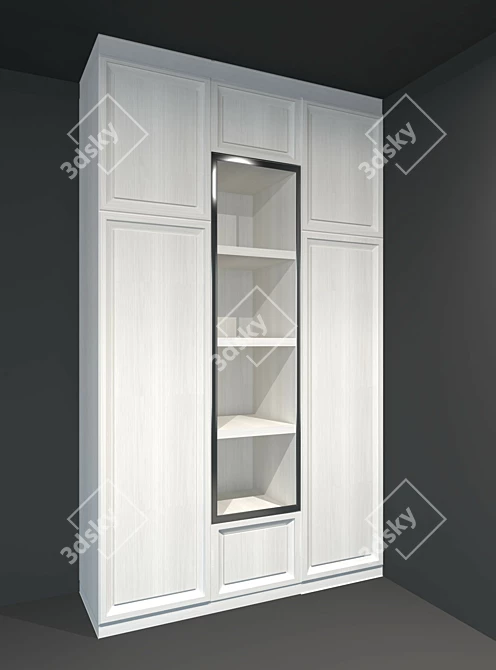 Elegant White Wardrobe Divine 3D model image 1