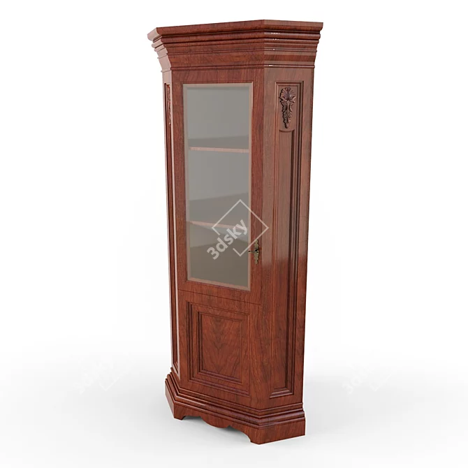 Luxury Corner Display Cabinet 3D model image 1