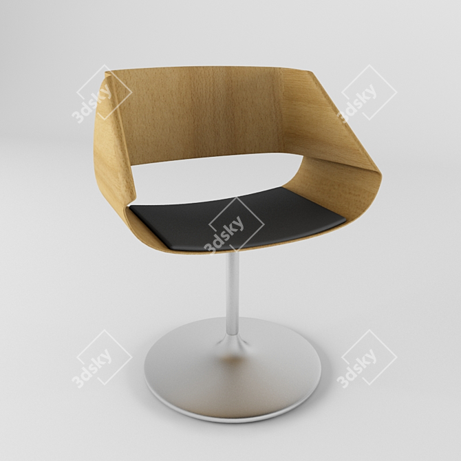 Elegant Vanity Chair 3D model image 1