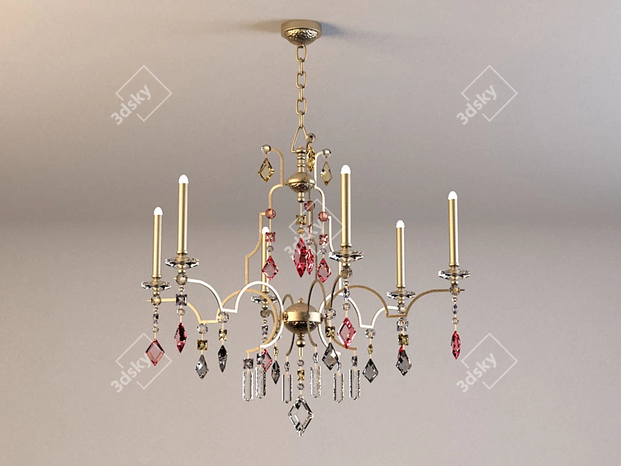 Elegant Crystal Chandelier 3D model image 1